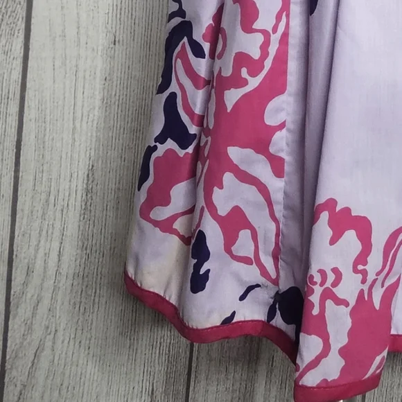 VTG 80s NWT Hilo Hattie Floral Puff Sleeve Dress w Mermaid Ruffle Hem, size 12 - Picture 4 of 10